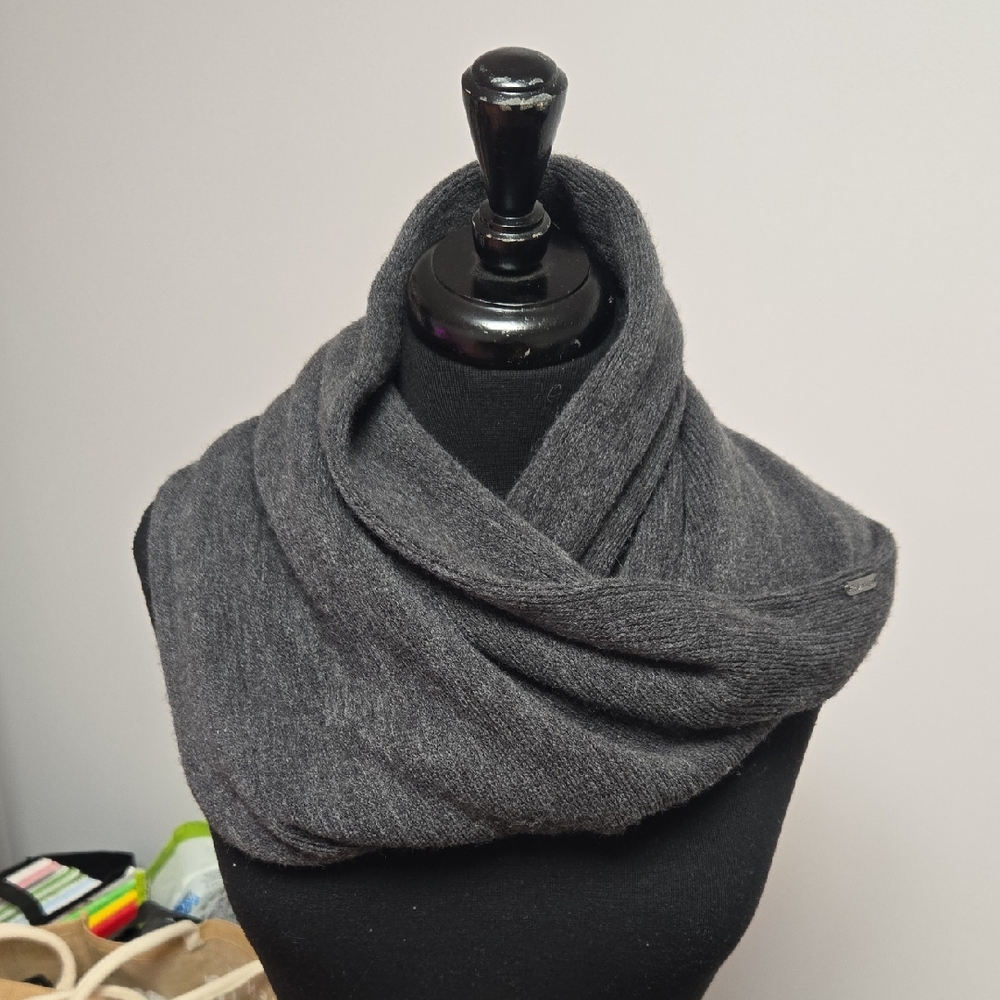 Calvin Klein Dark Gray Knit Infinity Scarf